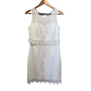 GUESS White Party Midi Dress Sz XS/S Lace Crochet Boho Sorority Wedding Photos